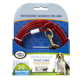 Four Paws Walk-About Tie-Out Cable Medium Weight for Dogs up to 50 lbs