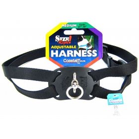 Coastal Pet Size Right Nylon Adjustable Harness - Black - Medium