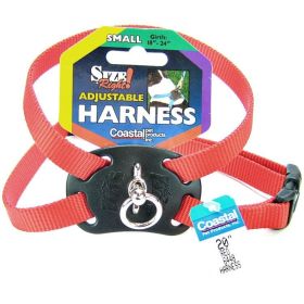 Coastal Pet Nylon Adjustable Harness - Red - Small - (Girth Size 18"-24")