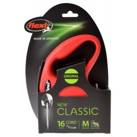 Flexi New Classic Retractable Cord Leash - Red - Medium - 16' Lead