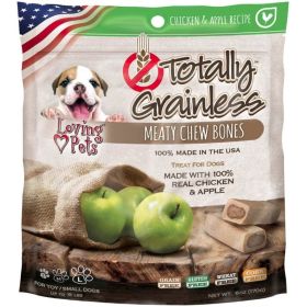 Loving Pets Totally Grainless Meaty Chew Bones - Chicken & Apple  - 6 oz