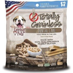 Loving Pets Totally Grainless Dental Care Chews - Chicken & Peanut Butter  6 oz