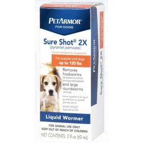 PetArmor Sure Shot 2X Liquid De-Wormer for Dogs up to 120 Pounds - 2 oz