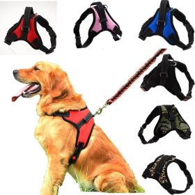 Dog Chest Harness Explosion-Proof Traction Rope For Medium and Large Dog Cat Lash Nylon Material Golden Retriever Pet Supplies (Color: Multicolor)