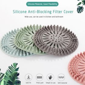 Round Silicone Drain Hair Catcher Drain Cover Hair Trap Kitchen Sink Strainer Bathroom Shower Bath Stopper Filter For Kitchen (Color: pink)