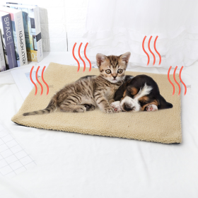 Non-Electric Self Heating Pet Mat (Color: Beige, size: 60*45cm/23.6*17.7in)